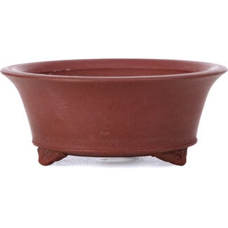 Bigei - Hirata Atsumi 100 mm round unglazed bonsai pot by Bigei, Tokoname, Japan