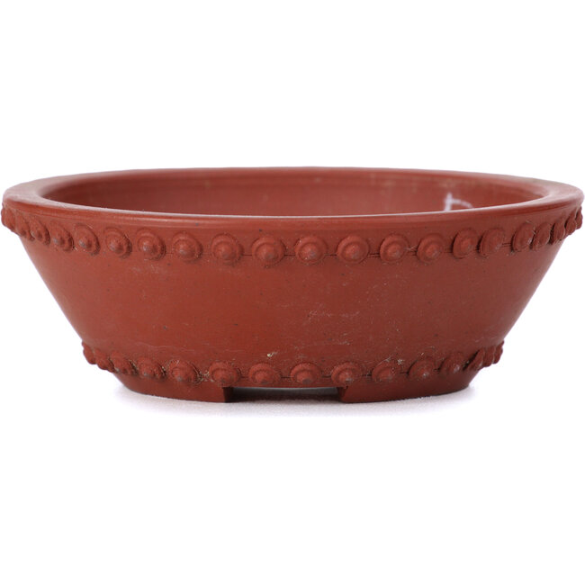 Ronde ongeglazuurde bonsaipot van Bigei - 80 x 80 x 30 mm