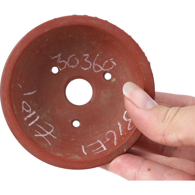 Ronde ongeglazuurde bonsaipot van Bigei - 80 x 80 x 30 mm