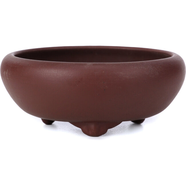 Ronde ongeglazuurde bonsaipot van Bigei- 95 x 95 x 40 mm