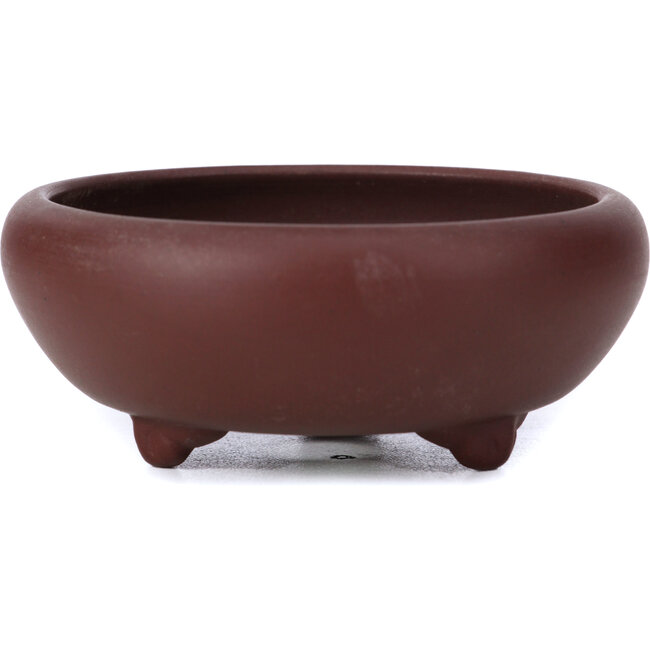 Ronde ongeglazuurde bonsaipot van Bigei- 95 x 95 x 40 mm