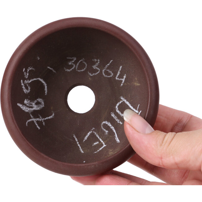 Maceta de bonsái redonda sin esmaltar de Bigei - 95 x 95 x 40 mm