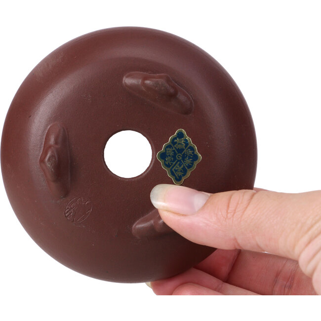 Pot à bonsaï rond non émaillé par Bigei - 95 x 95 x 40 mm