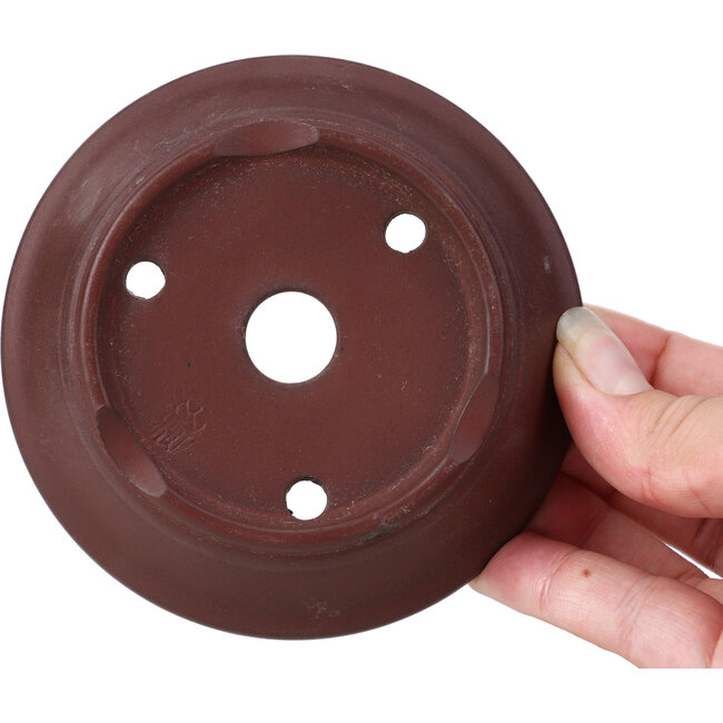 Pot à bonsaï rond non émaillé par Yamaaki - 100 x 100 x 28 mm