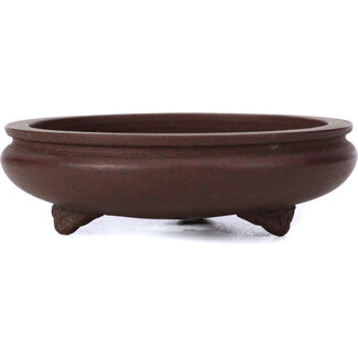  Yamaaki 90 mm round unglazed bonsai pot by Yamaaki, Tokoname, Japan