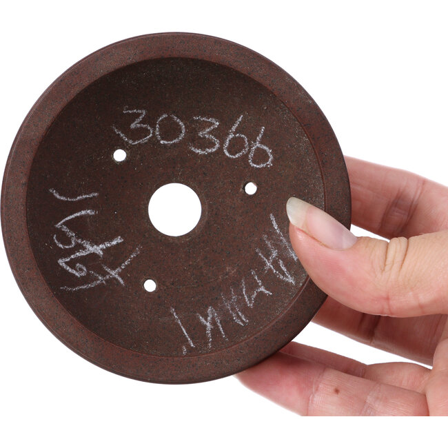 Round unglazed bonsai pot by Yamaaki - 90 x 90 x 30 mm