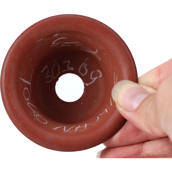 Round unglazed bonsai pot by Bigei - 70 x 70 x 40 mm