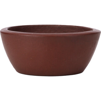  Shibakatsu (Katsuichi Shibata) 100 mm round unglazed bonsai pot by Shibakatsu, Tokoname, Japan