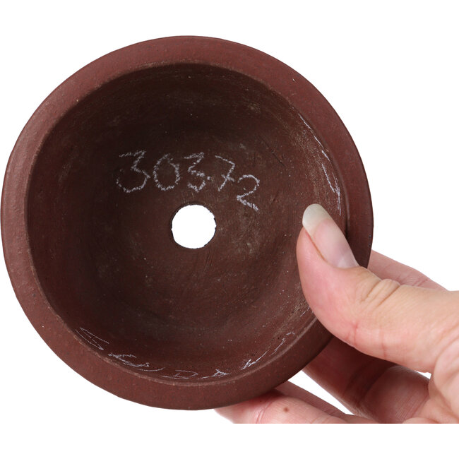 Maceta de bonsái redonda sin esmaltar de Shibakatsu - 100 x 100 x 44 mm