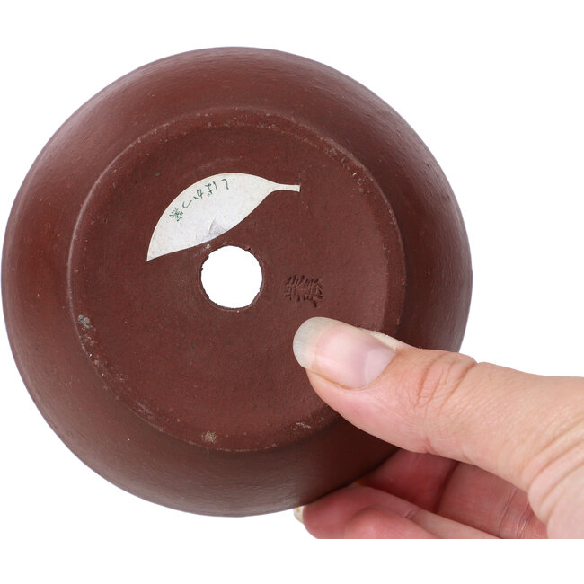 Pot à bonsaï rond non émaillé par Shibakatsu - 100 x 100 x 44 mm