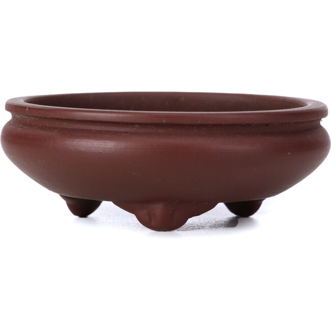 Runde unglasierte Bonsaischale von Yamaaki - 75 x 75 x 30 mm