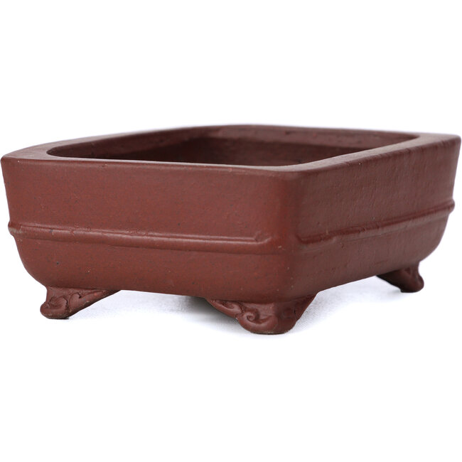 Pot à bonsaï rectangulaire non émaillé par Shibakatsu - 100 x 75 x 35 mm