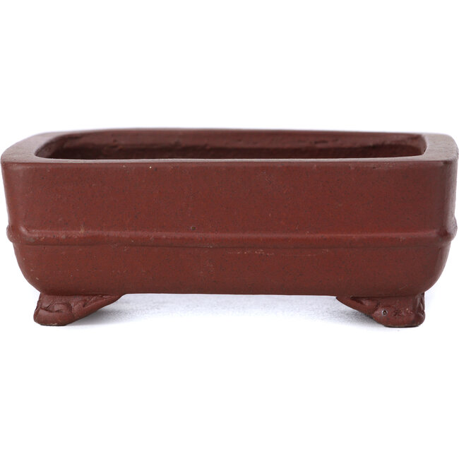 Rectangular unglazed bonsai pot by Shibakatsu - 100 x 75 x 35 mm