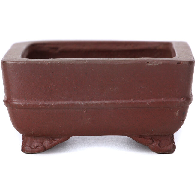 Rechteckige unglasierte Bonsaischale von Shibakatsu - 100 x 75 x 35 mm