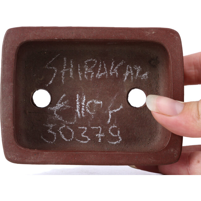 Rechthoekige ongeglazuurde bonsaipot van Shibakatsu - 100 x 75 x 35 mm