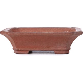  Yamaaki 143 mm rectangular unglazed bonsai pot by Yamaaki, Tokoname, Japan