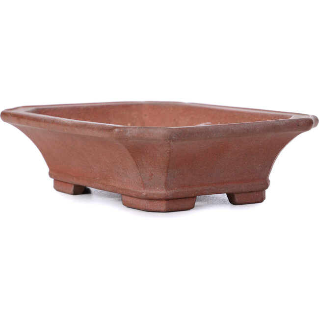 Pot à bonsaï rectangulaire non émaillé par Yamaaki - 143 x 113 x 40 mm