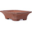 Rectangular unglazed bonsai pot by Yamaaki - 143 x 113 x 40 mm