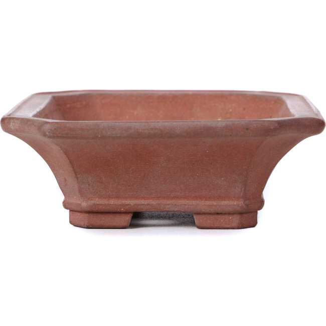 Rechteckige unglasierte Bonsaischale von Yamaaki - 143 x 113 x 40 mm