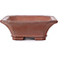 Rectangular unglazed bonsai pot by Yamaaki - 143 x 113 x 40 mm