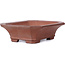 Pot à bonsaï rectangulaire non émaillé par Yamaaki - 143 x 113 x 40 mm