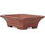 Rectangular unglazed bonsai pot by Yamaaki - 143 x 113 x 40 mm