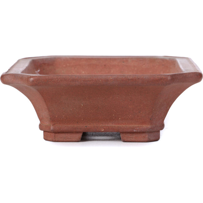 Maceta de bonsái rectangular sin esmaltar de Yamaaki - 143 x 113 x 40 mm