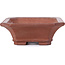 Rectangular unglazed bonsai pot by Yamaaki - 143 x 113 x 40 mm