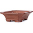 Rectangular unglazed bonsai pot by Yamaaki - 143 x 113 x 40 mm