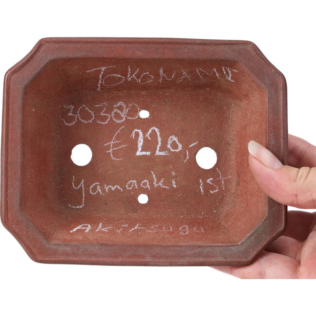 Pot à bonsaï rectangulaire non émaillé par Yamaaki - 143 x 113 x 40 mm