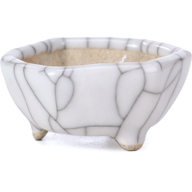 Vaso per bonsai esagonale bianco - 45 x 45 x 22 mm