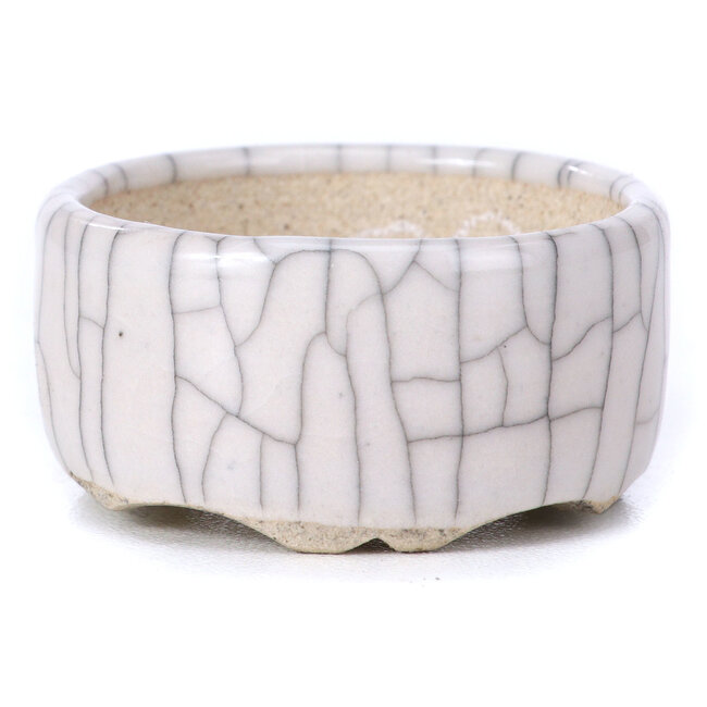 Round white bonsai pot - 45 x 45 x 20 mm