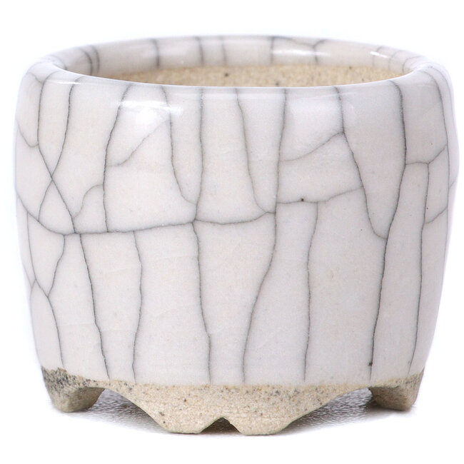 Round white bonsai pot - 35 x 35 x 28 mm