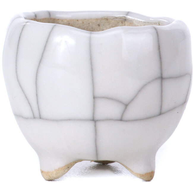 Round white bonsai pot - 35 x 35 x 25 mm