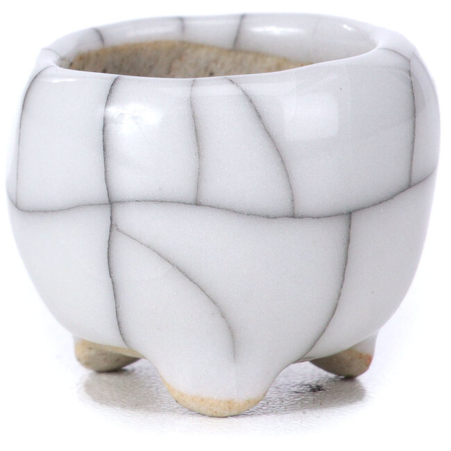 Pot à bonsaï rond blanc - 30 x 30 x 28 mm