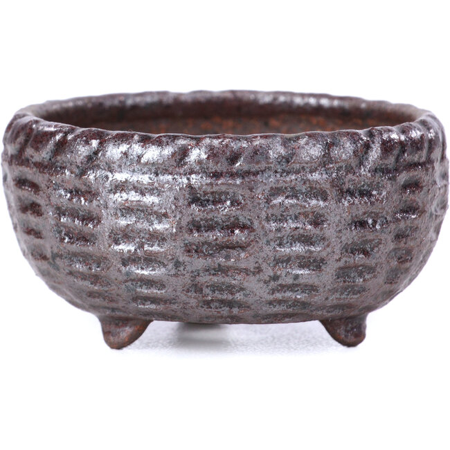 Round brown bonsai pot - 50 x 50 x 25 mm