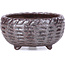 Round brown bonsai pot - 50 x 50 x 25 mm
