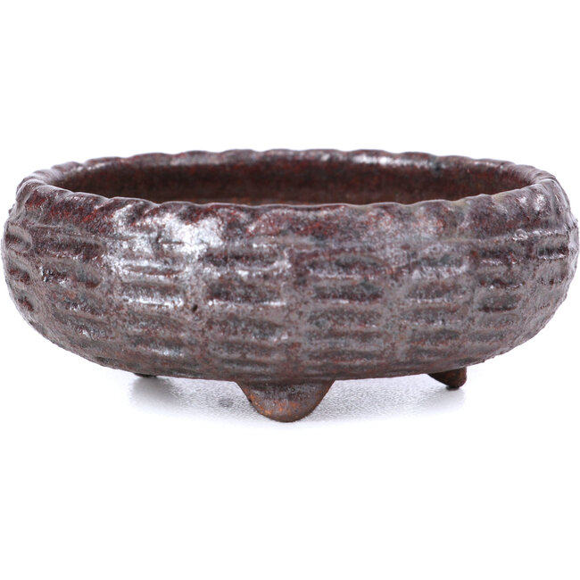 Round brown bonsai pot - 61 x 61 x 25 mm