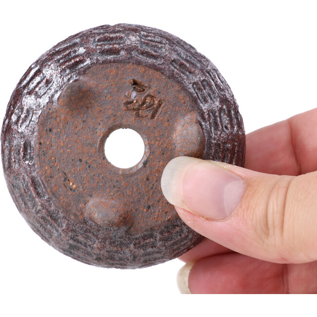 Round brown bonsai pot - 61 x 61 x 25 mm