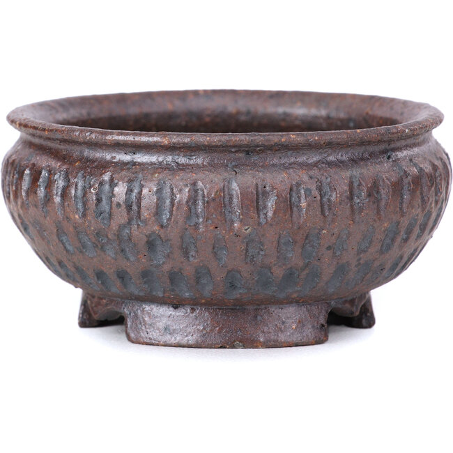 Round brown bonsai pot - 60 x 60 x 30 mm