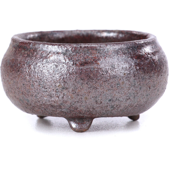 Runde braune Bonsaischale - 50 x 50 x 25 mm