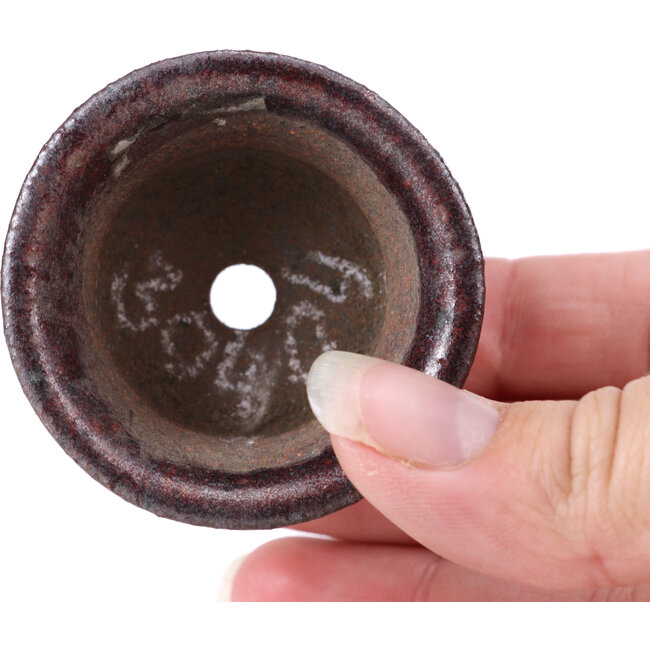 Round brown bonsai pot - 50 x 50 x 30 mm