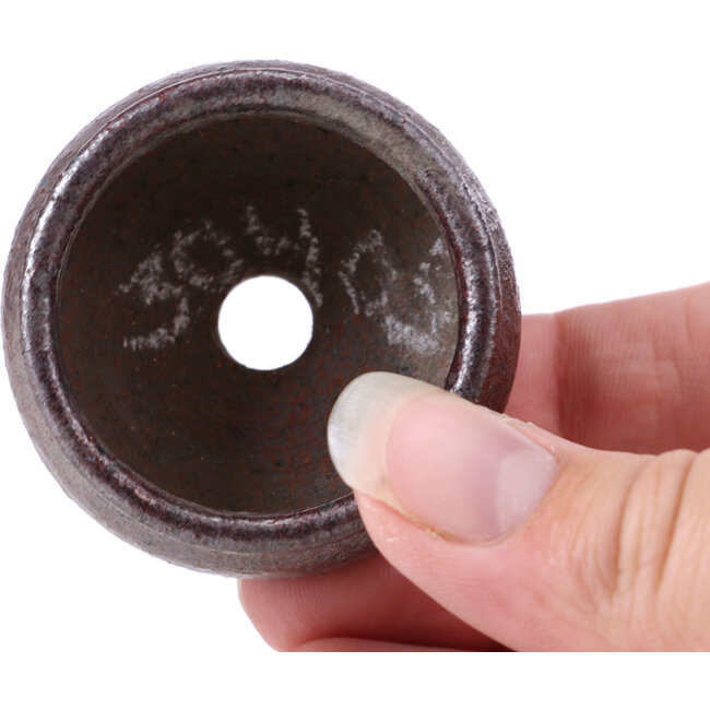 Round brown bonsai pot - 45 x 45 x 30 mm