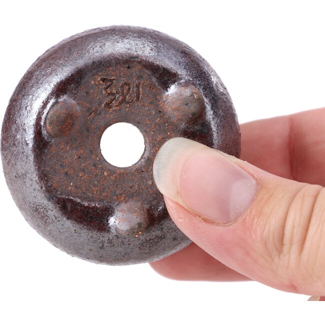 Runde braune Bonsaischale - 45 x 45 x 30 mm