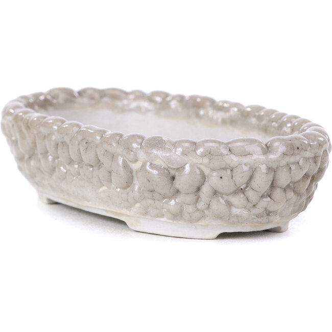 Maceta de bonsái gris ovalada - 95 x 60 x 22 mm