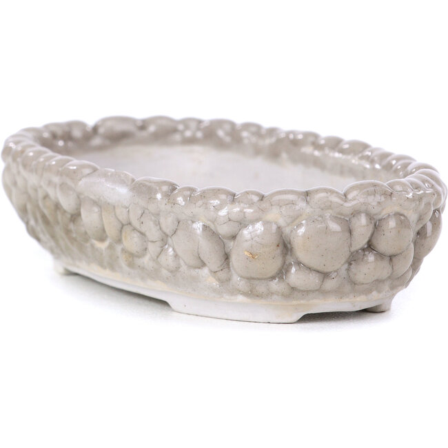 Maceta de bonsái gris ovalada - 95 x 60 x 22 mm