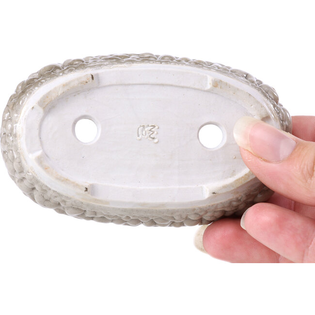 Pot à bonsaï ovale gris - 95 x 60 x 22 mm
