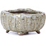 Pot à bonsaï carré émaillé blanc - 70 x 70 x 35 mm