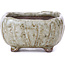 Vierkante wit geglazuurde bonsai pot - 70 x 70 x 35 mm