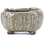 Pot à bonsaï carré émaillé blanc - 70 x 70 x 35 mm